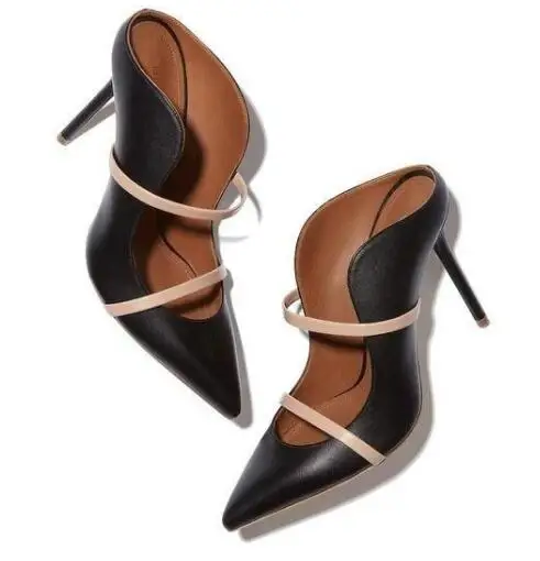 

Moraima Snc Double Straps Slip On Pumps Suede Pointy Toe Mules Spring Summer Womens Shoes Slingback High Heel Celebrity Sandals