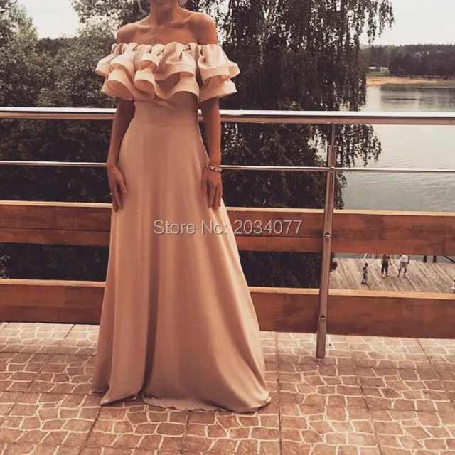 evening dress with ruffles