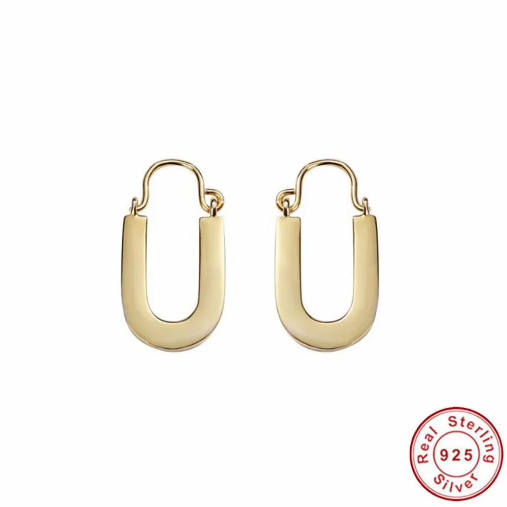 u shaped earrings 925 silver