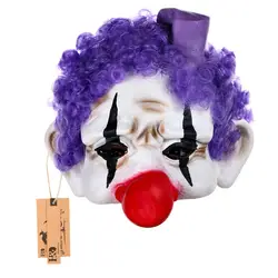 H & D латексная маска клоуна с красный нос жуткий страх Забавный Клоун Латекс Половина уход за кожей лица маска для костювечерние партии или