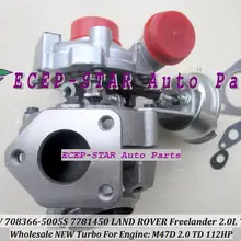 GT1549V 708366 708366-5005 S 708366-0003 708366-0002 Turbo Турбокомпрессор Для Land rover freelander 2000-06 M47D M47R 2.0L TD 112HP