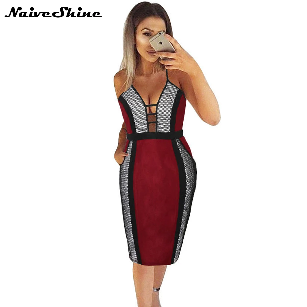 

Naive Shine Elegant Sexy Club Party Dresses Multi Color Patchwork Sleeveless Bodycon Summer Women Dress Sundress vestidos mujer