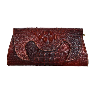 

Genuine Leather Women Dinner Cross Body Clutch Bag Crocodile Pattern Oil Wax Cowhide Lady Business Shoulder Messenger Handy Bags