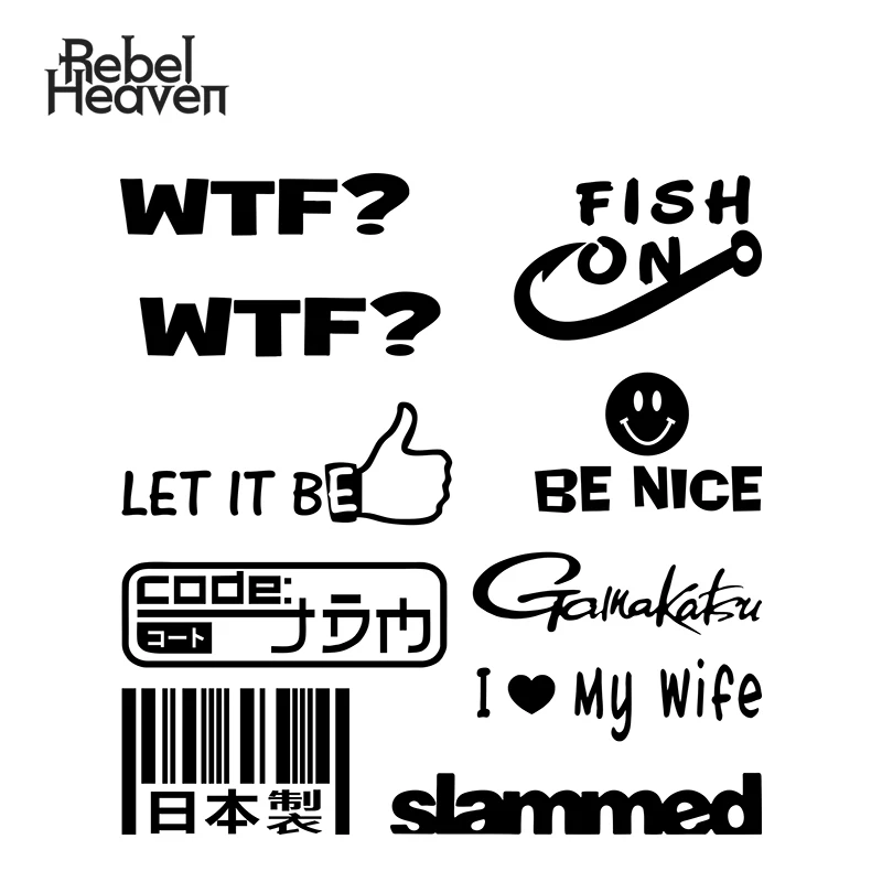 Наклейки для автомобиля Rebel Heaven JDM декоративные окна Gamakatsu WTF? Пусть он будет