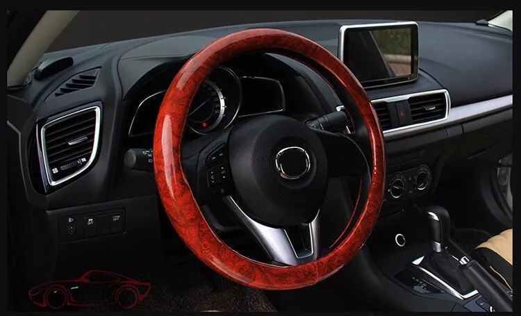 DERMAY Premium Wood-Design Steering Wheel Cover