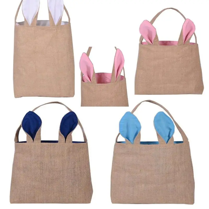 2 Pcs 2018 Newest Item Bunny Tail Easter Buckets Totes Basket Diy for Kids Celebration Gift day Decoration |