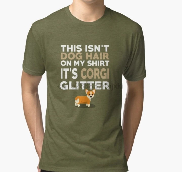 

Men Short sleeve tshirt It Corgi Glitter on My Shirt T Shirt Women t-shirt
