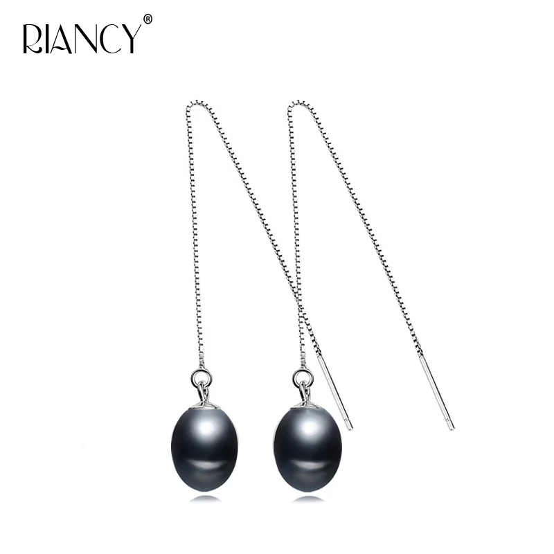

Fashion new 100% genuine Natural freshwater long pearl earrings jewelry for Women 925 sterling silver pearl Jewelry gifts