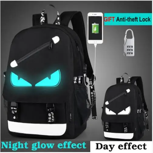 Mochila de dibujos animados niños mochila escolar estudiante animación luminosa USB carga mochila escolar adolescente mochila