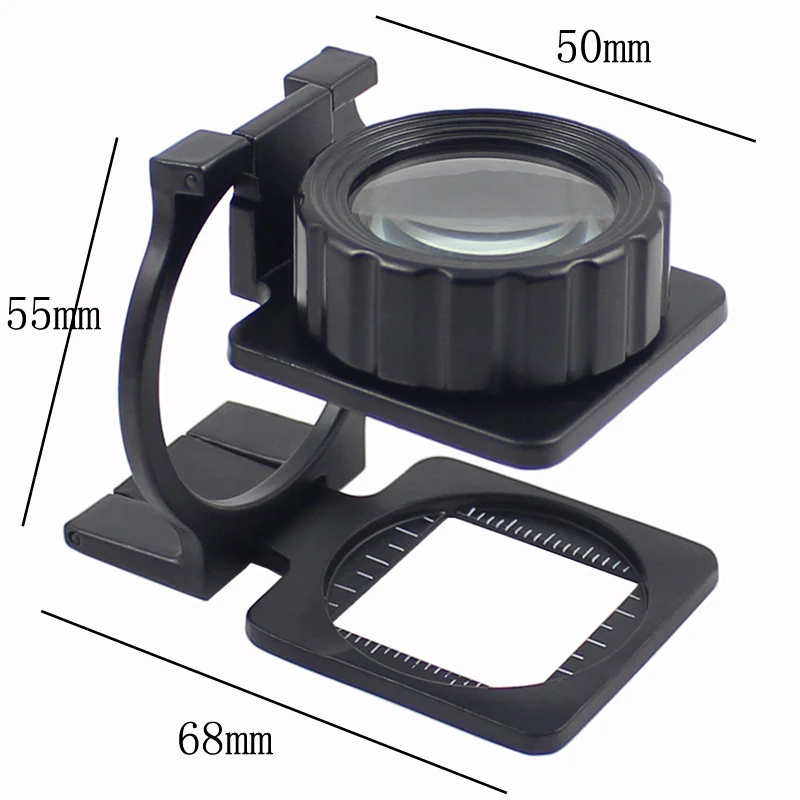 Scale Table Magnifier 15X Magnifying Glass Cloth Textile Fabrics Inspection Folding Magnifier Optical Glasses Len Jewelry Loupe