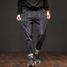 Весна штаны-шаровары мужские джинсы тенденция была тонкая молодежные модные штаны мужской большие размеры длинные штаны 7XL 6XL