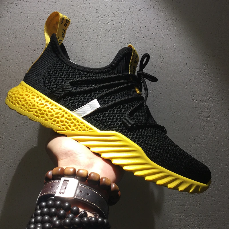 Bomlighgt 刃厚いソールスニーカーメンズカジュアルシューズ男性ファッション黒黄スニーカー男性トレーナー靴男性 Zapatillas Hombre Aliexpress