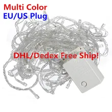 Многоцветный светодиодный свет шнура 10 м 100 светодиодный свадебный декоративный свет 110 V/220 V светодиодный фея мерцающий струнный свет DHL/FedEx