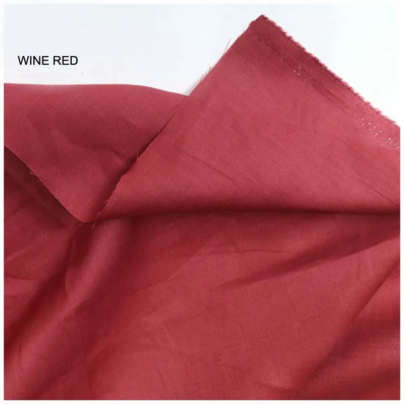 Рами белая темно-зеленая темно-синяя коричневая верблюжья черная винная красная серая тонкая ткань для летней одежды рубашка платье ручная работа - Цвет: wine red