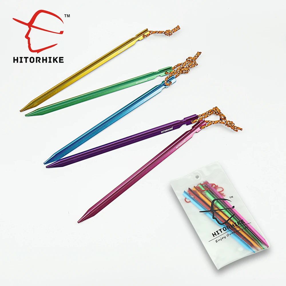 

8 pcs/Lot Tent Peg Stake Blue/Green/Orange/Red/Pink 23cm Aluminum Alloy Ultralight Tent Peg Stake Tent Nail Camping