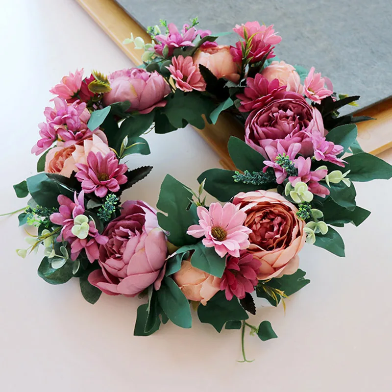 

Artificial Flower Garland Silk Wreaths Door Party Hanging Wall Window Ornament Wedding Party Decoration