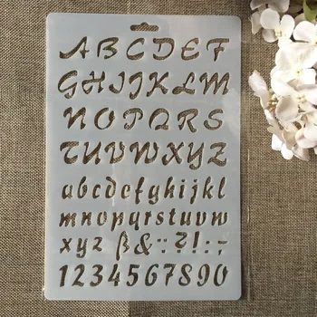 

Hot 26*17.5cm Alphabet Letters DIY Layering Stencils Wall Painting Scrapbook Coloring Embossing Album Decorative Paper Template