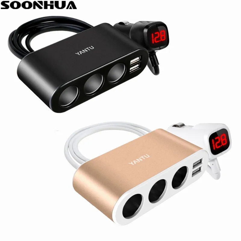 Прочный двойной USB Порты и разъёмы 5 V 3.1A адаптер для быстрого автомобильного Зарядное устройство 3 слота штекер разъема 12 V-24 V Универсальный ...