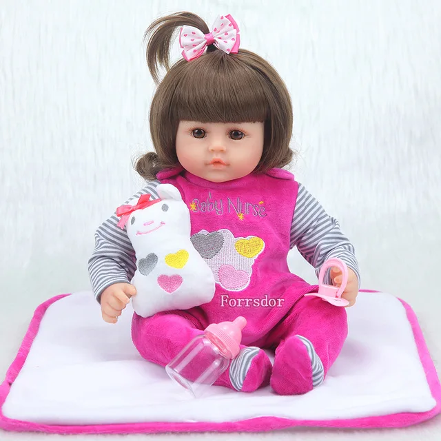 

Mini 16 inch silicone reborn doll Soft realistic vinyl doll girl newborn realistic kids toys Rebe baby
