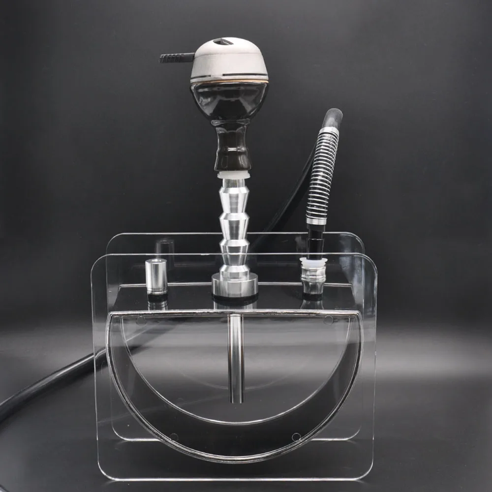 באיכות גבוהה אקריליק נרגילה נרגילה סט שישה עם קערת קרמיקה פחם נרגילות מחזיק צינור סיליקון