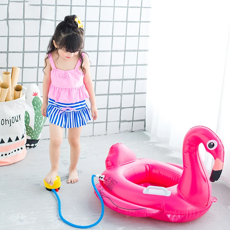 Бесплатная доставка Детские надувные фламинго воды плавательный бассейн кольцо надувной фламинго сиденье плавать, плот круг пляжные