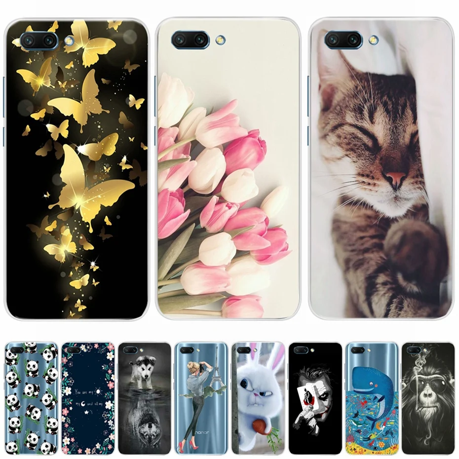 

For Huawei Honor 10 Case Cover on Bumper Honor 9 Soft Printing Silicone Back Cover For Phone Case Huawei Honor 10 Coque Honor 9