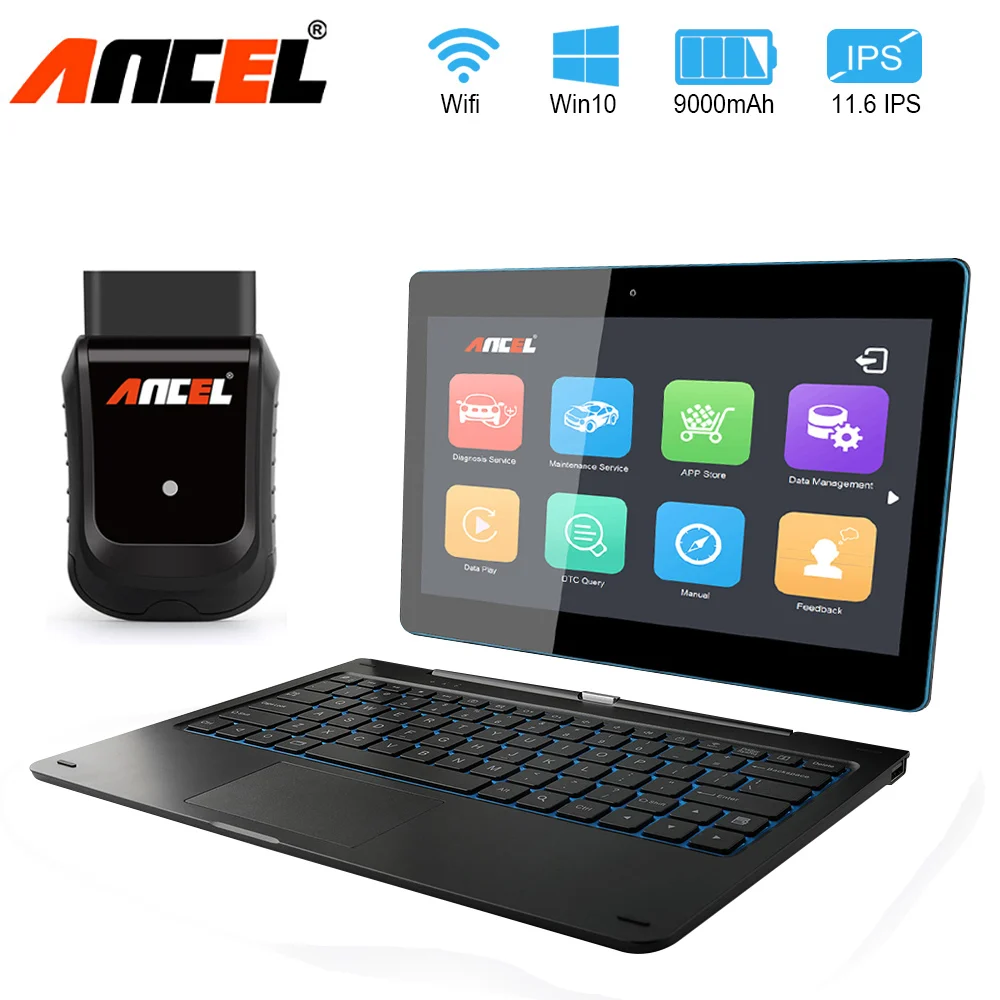 2019 OBD OBDII Car Diagnostic Tool Full System Airbag Scan Wifi Connect Tablet With Detachable Keyboard Automotive Scanner | Автомобили и