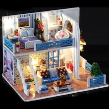 DIY сборки миниатюрный кукольный домик модельные наборы ручной работы ремесло Деревянный Кукольный дом, игрушки подарки для детей-The Helen Shore тематические