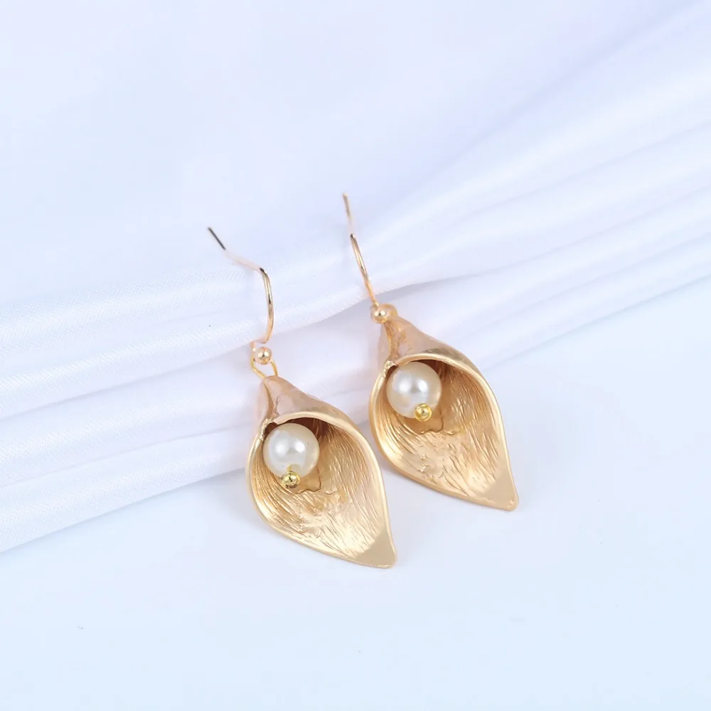 Long Petunia Lily Flower Drop Earrings For Women Girls Jewelry Earring Female Models Wedding Bridal Bridemaid Gifts Accessaries
