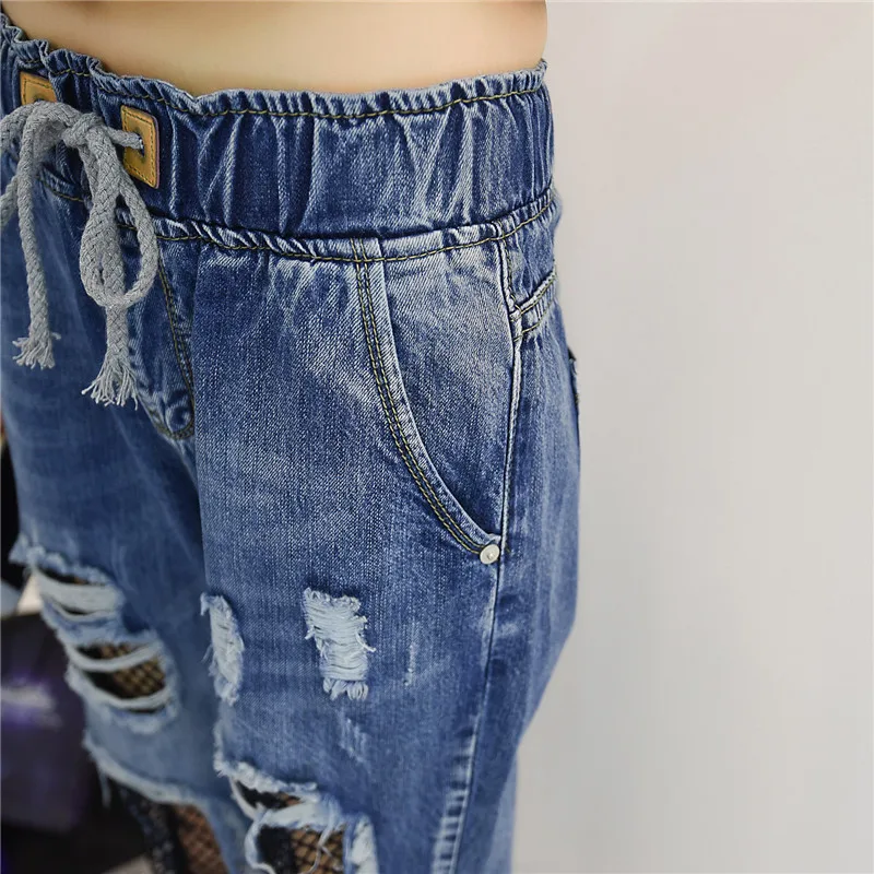 Летние Рваные Джинсы бойфренда женские Модные свободные винтажные джинсы с высокой талией Большие размеры джинсы 5XL Pantalones Mujer Vaqueros