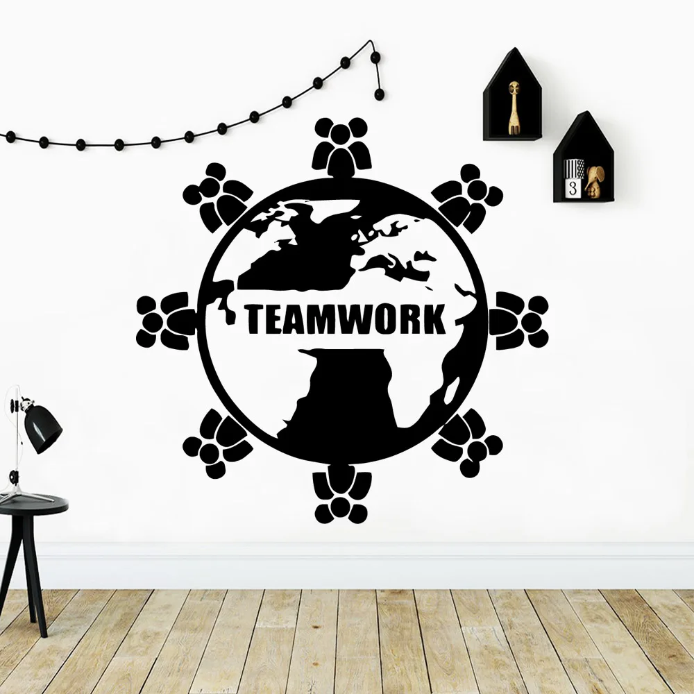 

Colorful team work Wall Sticker Home Decor for Living Room Company School Office Decoration Decal