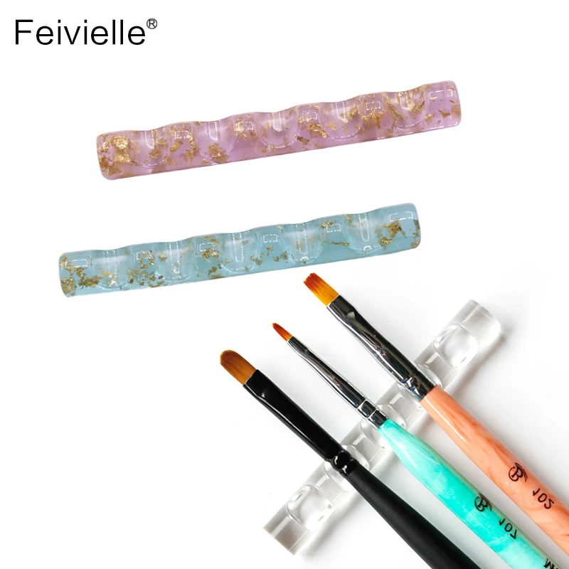 

Feivielle 5 Colors 1 Pcs 5 Grid Professional Clear Nail Art Brush Holder Set Pen Displayer Stand Tools Pennelli Nail Art Holder