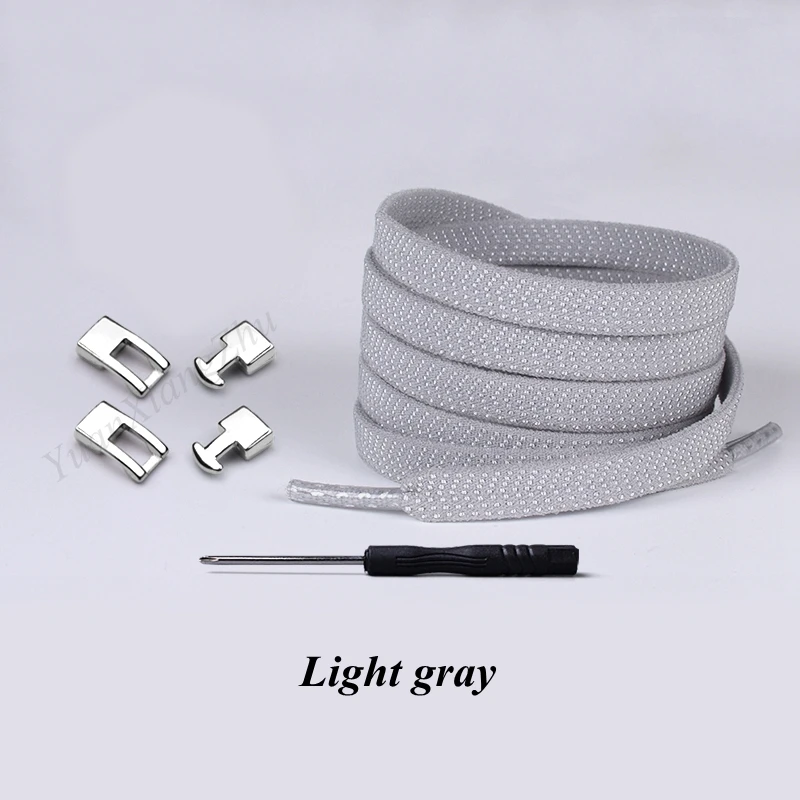 Light gray 1 пара Новых эластичных шнурков с перекрестной пряжкой 1 секунда быстро не завязываются шнурки для обуви дети взрослые унисекс кроссовки шнурки ленивые шнурки - Цвет: Light gray