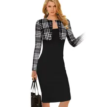 Winter Women Slim Plaid Tartan Outwear Tops Bodycon Tube Pencil Midi Dress