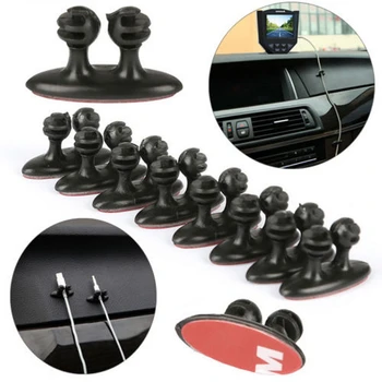 

Onsale 8Pcs Adhesive Car Wire Cord Clip Cable Holder Tie Fixer Organizer Black PVC Mayitr