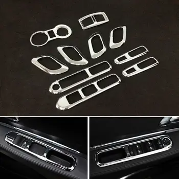 

10x Car Inner Air Condition Vent Outlet Frame decal sticker + Door Handle + Window Lift Cover Trim Stickers Fit For Peugeot 3008