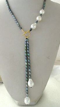 Бесплатная доставка ювелирный парик черный павлин рис пресноводный и необычный