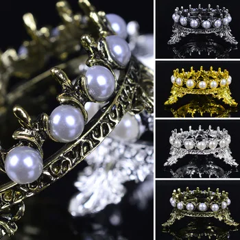 2017 New Arrival High Quality Crown Inlaid Pearl Rhinestone Nail Pen Rack Manicure Brush Stand Holder Tool For Nail Pens