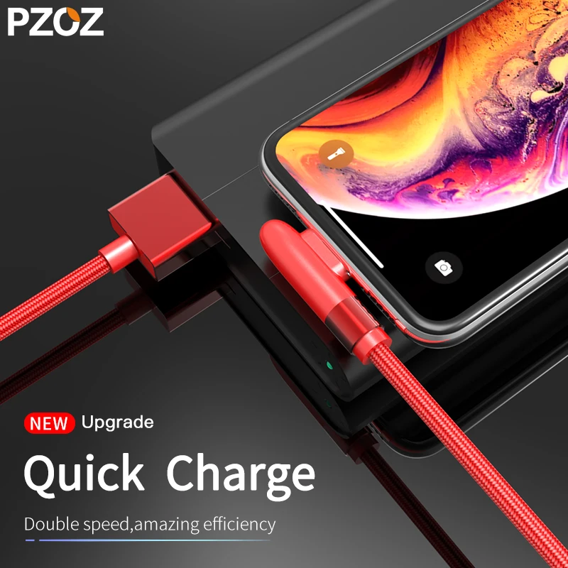 PZOZ 90 градусов кабель с разъемом usb type c для быстрой зарядки зарядного устройства