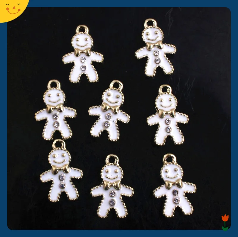 

OYKZA Alloy Enamel Christmas Snowman Charms Pendants for Bracelet Keychain Necklace DIY Jewelry 12x18mm 30pcs a lot