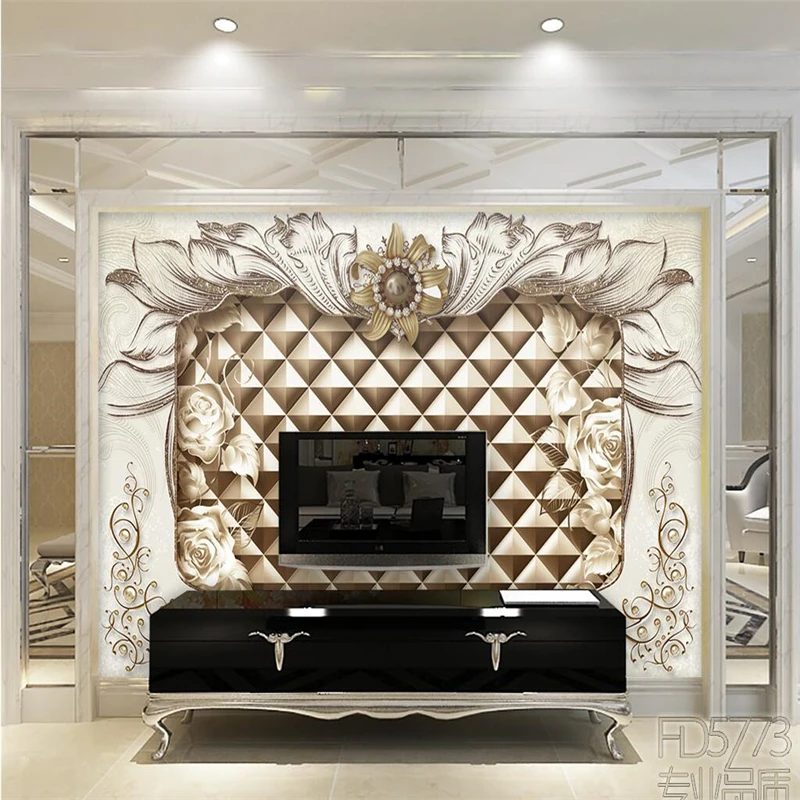Beibehang papel де parede пользовательские фотообои 3D настенные стикеры Делюкс атмосферу Европейский стиль ювелирные изделия гостиной