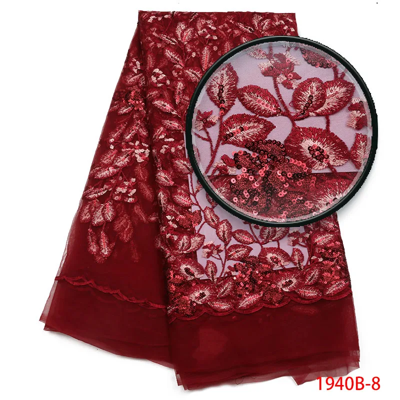 Buy Beautiful Wine Color Lace Fabric Latest African