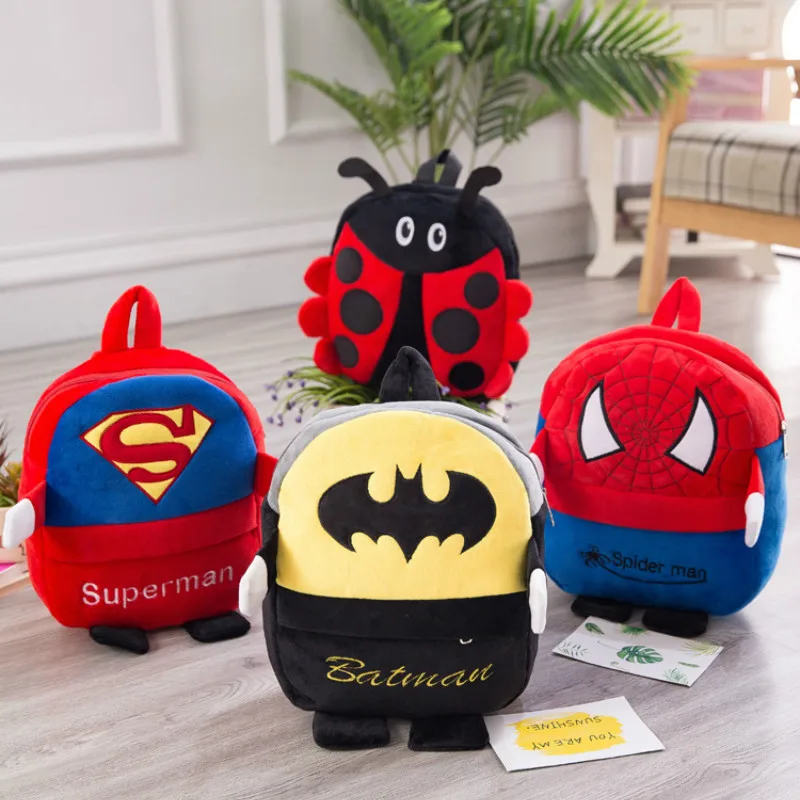 Один кусок Бэтмен Spideman Плюшевые игрушки-Рюкзаки Мультфильм Школьные сумки на плечо для детей подарок на день рождения