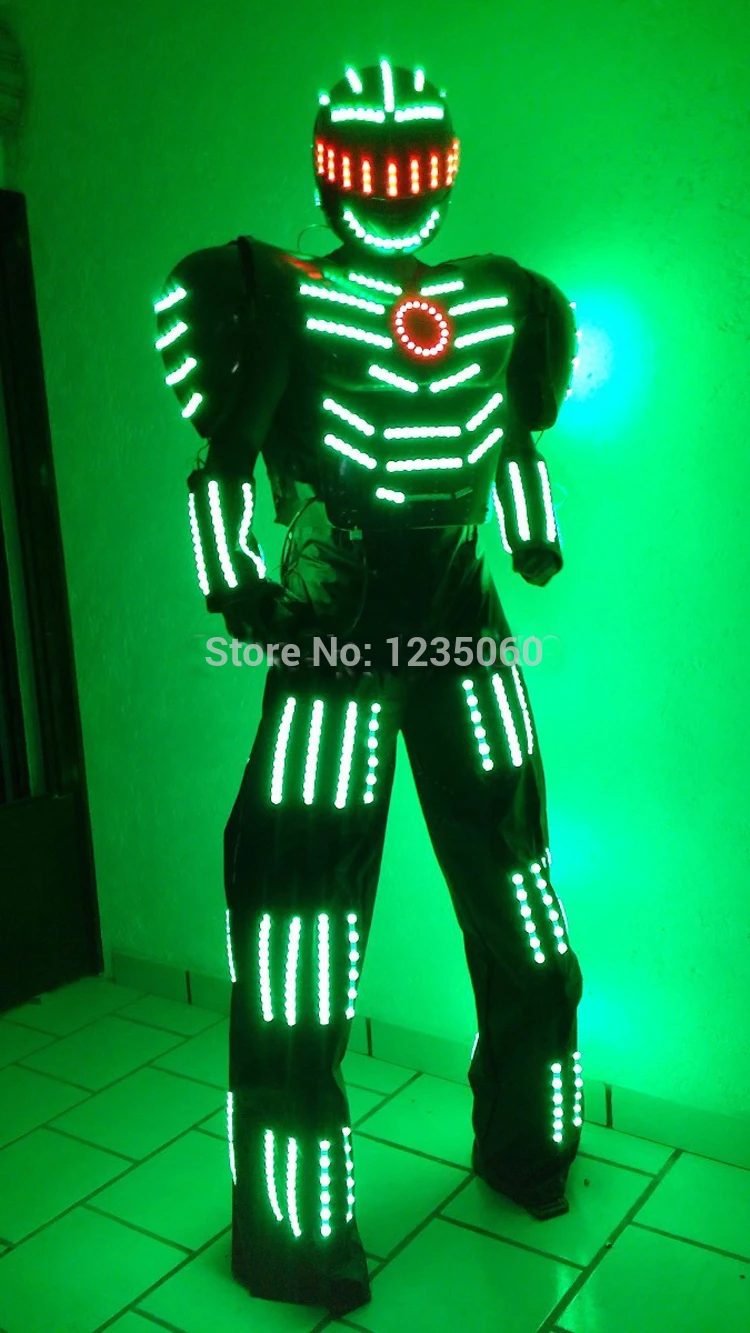 Hectáreas Seguro Interior Disfraz de Robot LED de nuevo diseño, traje de Robot LED de David Guetta,  ropa luminosa de Rangers t Stilts|Decoraciones DIY de fiestas| - AliExpress