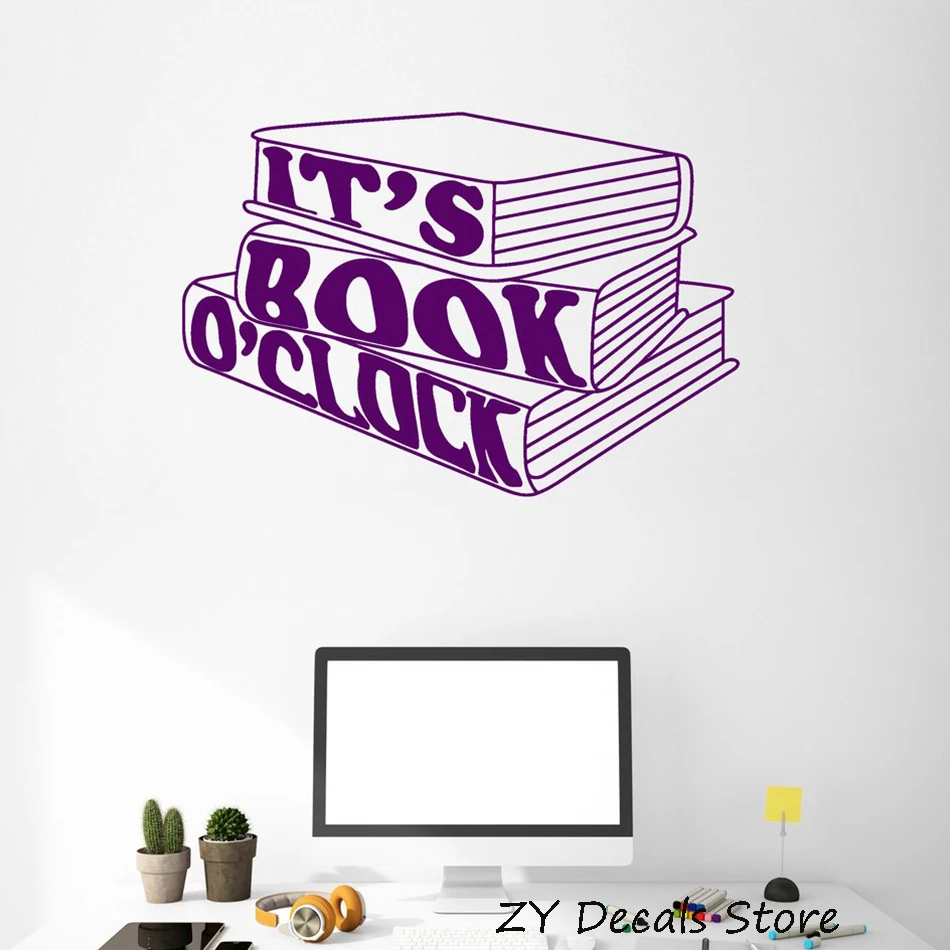 Books Quote Wall Sticker Booklover Library Reading Room Decoration Art