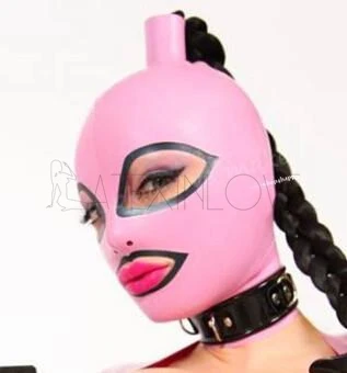 pink latex mask with blinders thumbs megan fox