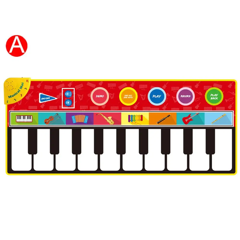 Большой размер музыкальный коврик детский игровой коврик для пианино клавиатура игрушечный музыкальный инструмент игровой ковер музыкальные игрушки развивающие игрушки для детей Подарки - Цвет: Type A 148 x 60cm
