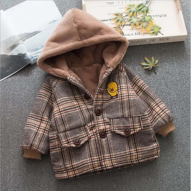 Winter hooded baby boys jackets for newborns babies cotton jacket coats