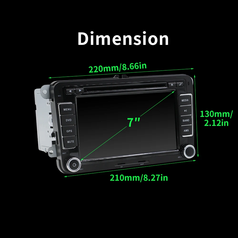 Clearance Quad core 2 Din Android 8.1 Car DVD radio GPS Navigation For Volkswagen GOLF 4 5 6 POLO PASSAT TIGUAN Wifi+Bluetooth+Radio+GPS 1