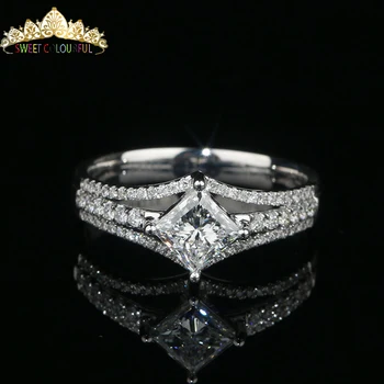 

100% 18K 750Au Gold Moissanite Ring,Moissanite Engagement Ring, D color With national certificate MO-03